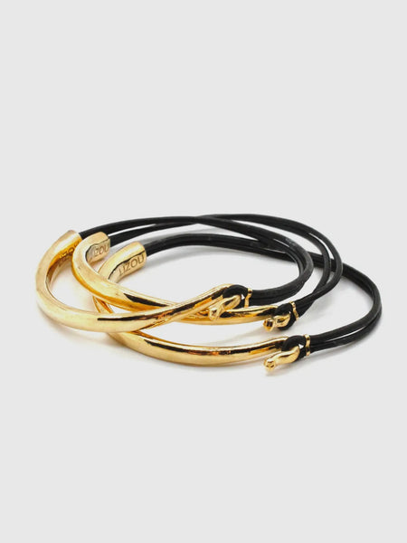 Leather & Plate Bracelet