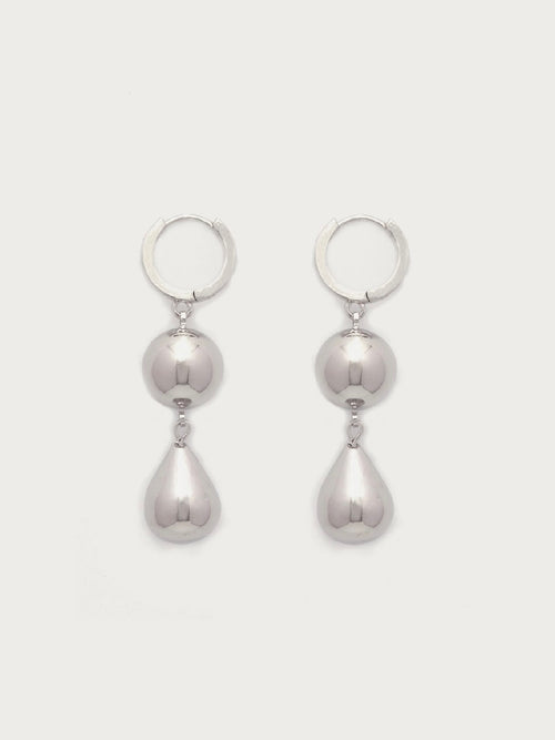 Liquid Drop Earrings in Silver