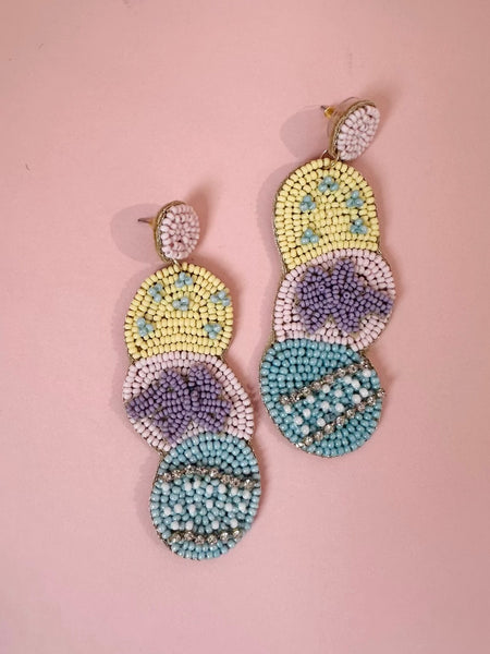 Bunnies Love Florals Sequin Earring in White