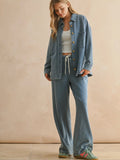 Denim Does Comfy Shacket in Blue
