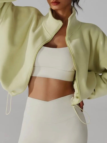 Put It In Reverse Cropped Jacket in Lime