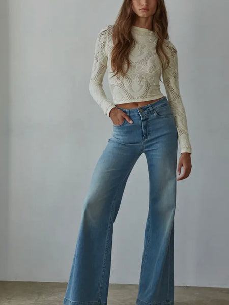 Off The Mock Top in Cream