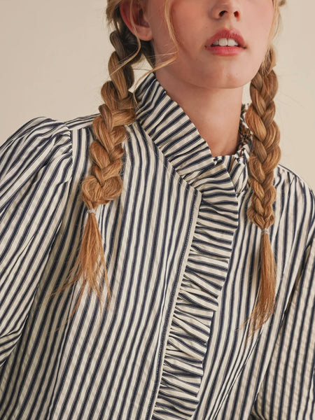 Stripes Are A Neutral Button Up in Black