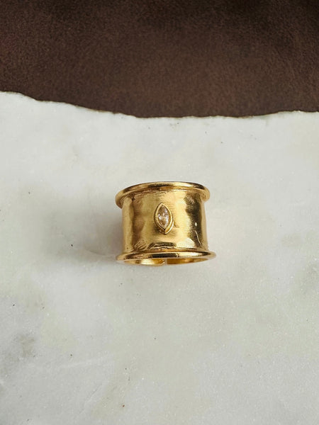 Ela Gold CZ Ring