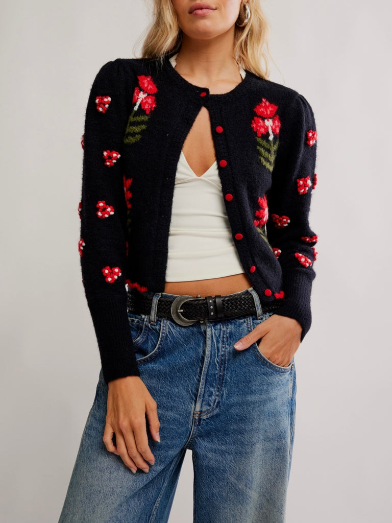 Nonna Sweater in Midnight Bloom Combo