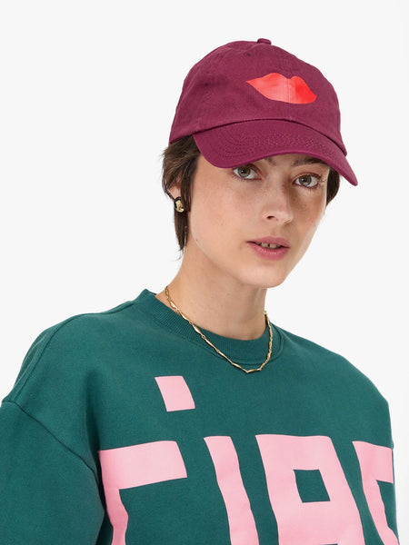 Baseball Hat in Oxblood Lips