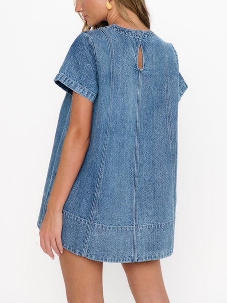 Claremont Dress in Stream Indigo
