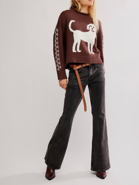 Story Book Sweater in Chocolate Combo