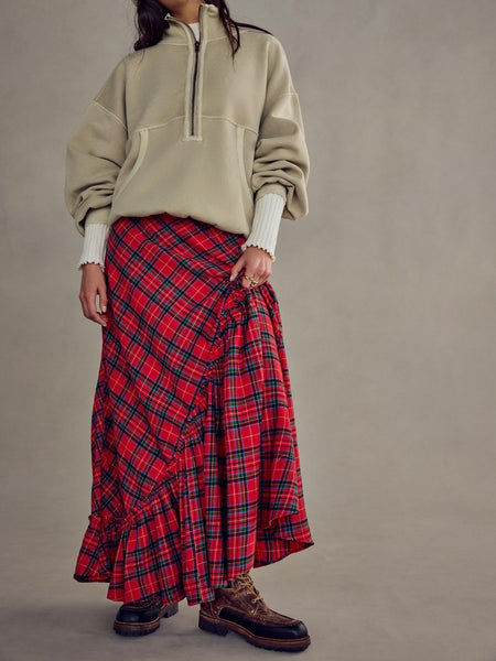Emberwood Plaid Maxi in Red