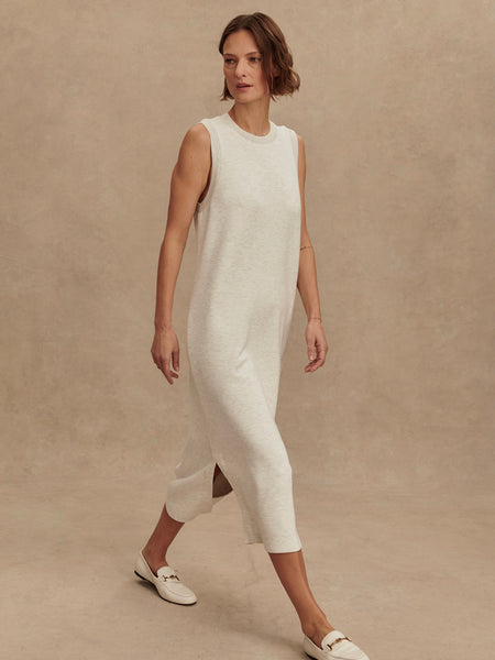 Beatrice Midi Dress in Ivory Marl