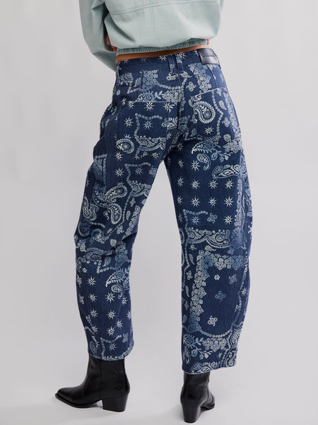 Good Luck Printed Barrel in Navy Bandana