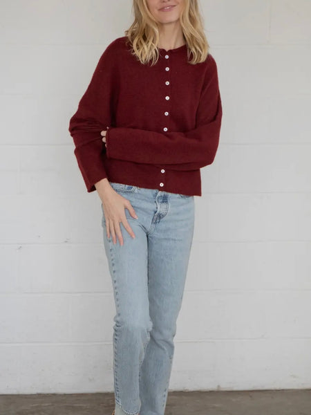 Piper Cardigan in Wine