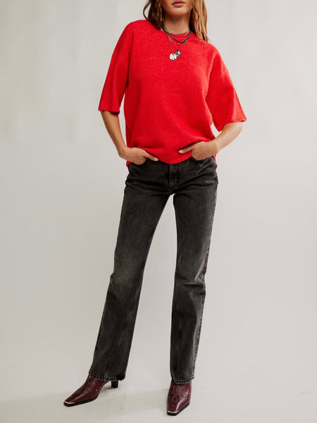 Margot Sweater Tee in Cherry Pop Melange