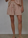 Summer Stripes Short in Clay Red