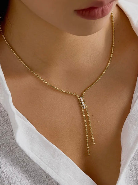 Zephine CZ Lariat Necklace