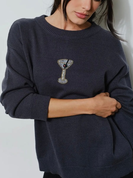 Tini Bit Of Sparkle Sweater in Charcoal