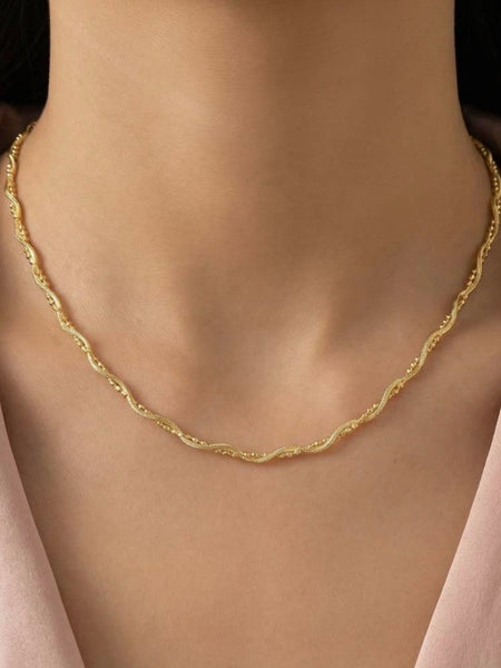 Beaded Snake Chain Twist Necklace