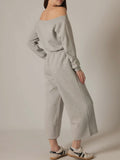 Hudson Off Shoulder Jumpsuit in Heather Grey