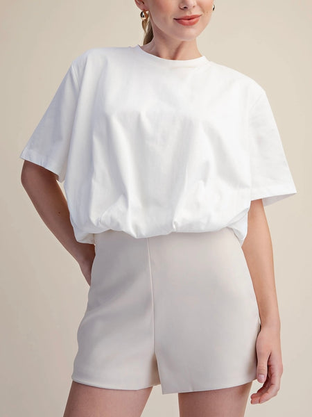 Bubbling Over Cropped Tee in White