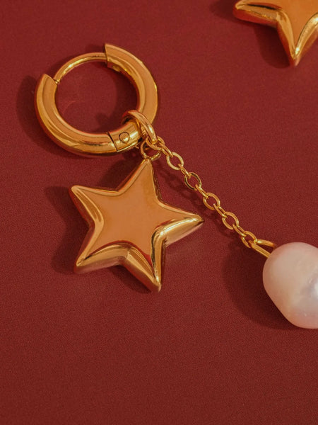 Laurea Star Pearl Drop Earrings