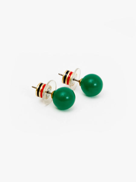 Le Bead Stud Earrings in Emerald