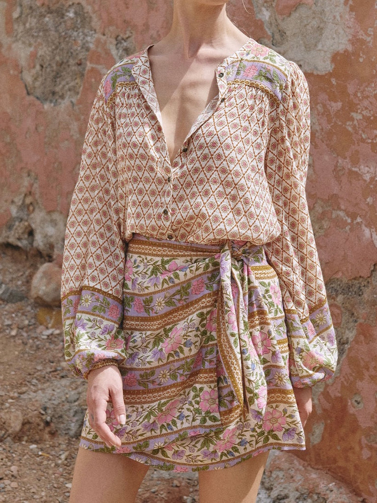 Sienna Wrap Skirt in Clay