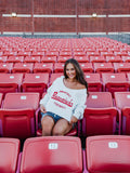 Off Shoulder Razorbacks Sweatshirt in Grey