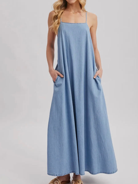 What's The Scoop Maxi Dress in Denim