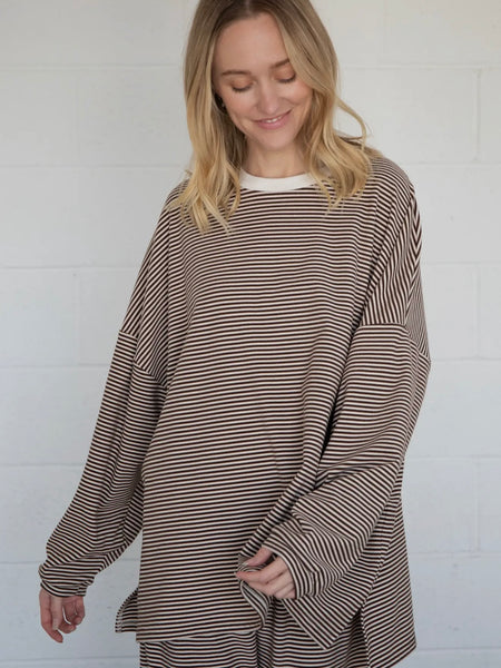 Levi Top in Brown Stripe