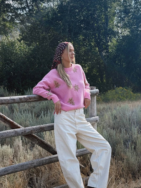 Callie Sweater in Pink Milk & Cookies