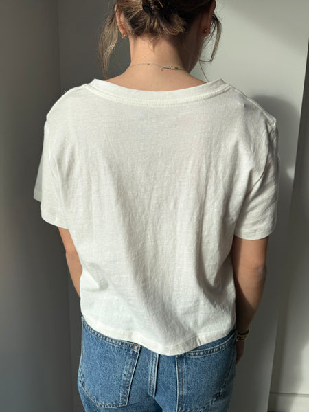 Out of the Boxy Crop Tee in Light Butter