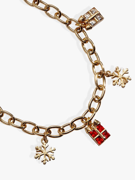 Snowflakes & Presents Multi Charm Bracelet