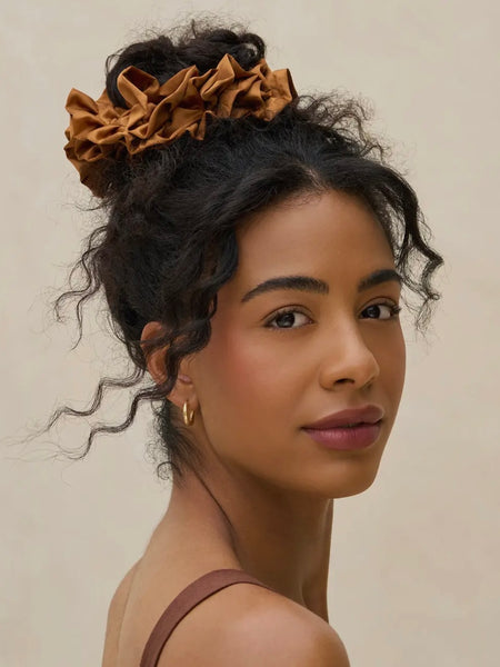 Camel Ruffle Scrunchie