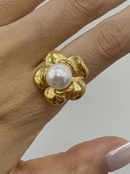 Neville Flower Pearl Ring