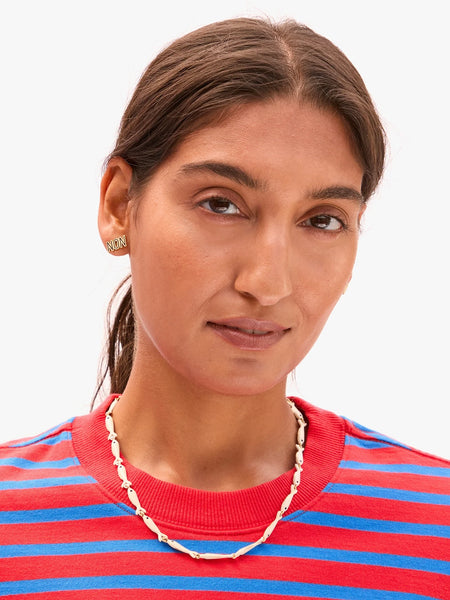 Enamel Sardine Necklace in Cream