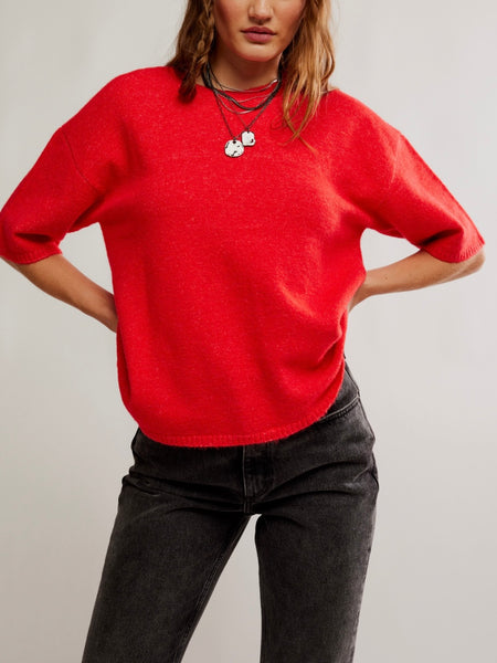 Margot Sweater Tee in Cherry Pop Melange