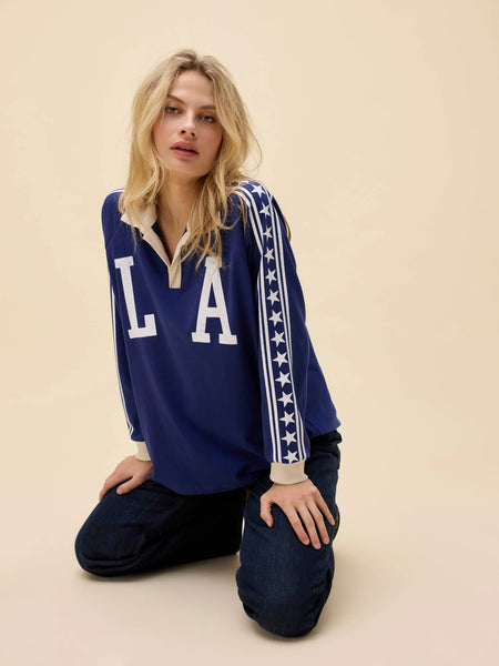 Los Angeles Stars Raglan Ruby Long Sleeve in Estate Blue