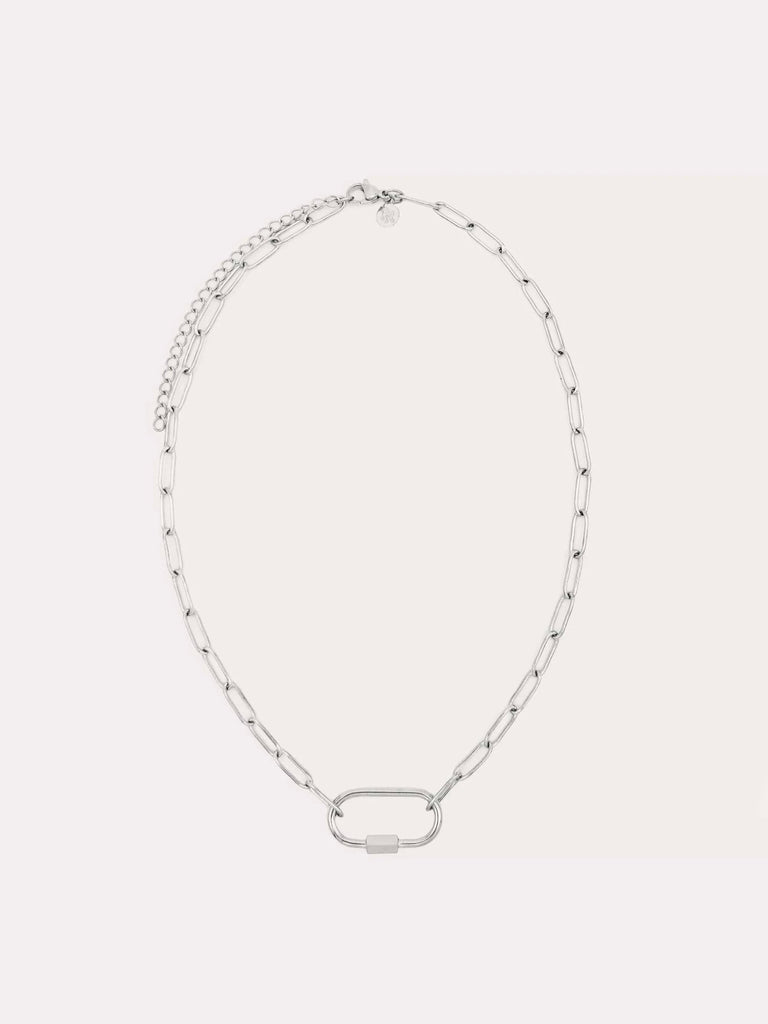 Carabiner Necklace Chain in Silver