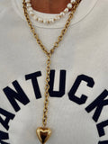 Bubble Heart Lariat Necklace