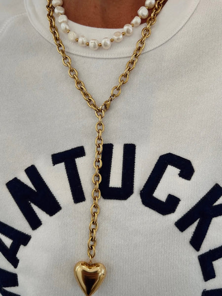 Bubble Heart Lariat Necklace