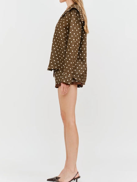 On The Spot Blouse in Brown