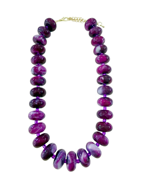 Angie Beaded Necklace in Purple