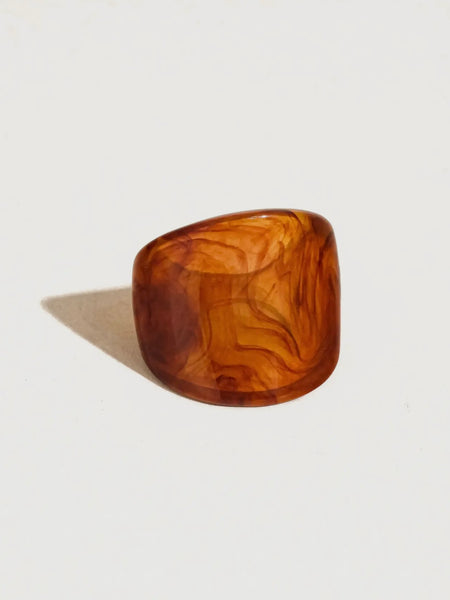 Doris Retro Vintage Chunky Ring in Brown