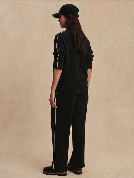 Rona High Neck Midlayer in Black & Snow White