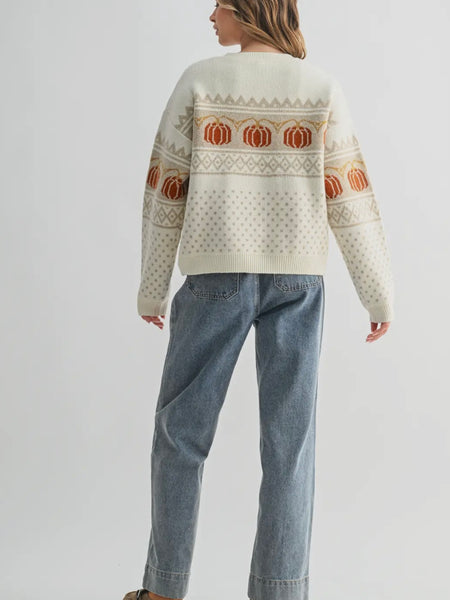 Poised For The Patch Sweater in Cream