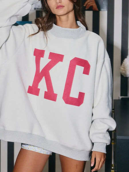 KC Flip It & Reverse It Sweatshirt in Heather Grey