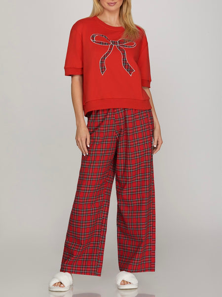Posh in Plaid Pant in Red