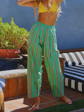 Party Pants in Electric Green Stripe