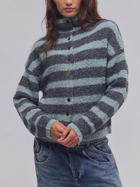 WTF Button Collection Cardigan in Storm Cloud