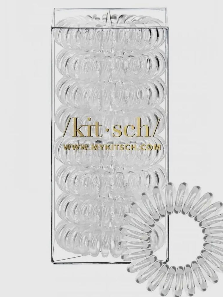 Spiral Hair Ties 8 Pk in Clear